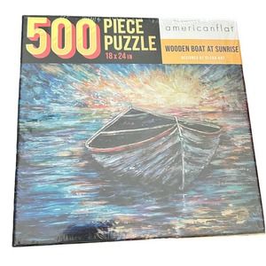 “WOODEN BOAT AT SUNRISE” 18” X 24” 500 PIECE PUZZLE BRAND NEW IN BOX